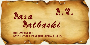 Maša Malbaški vizit kartica